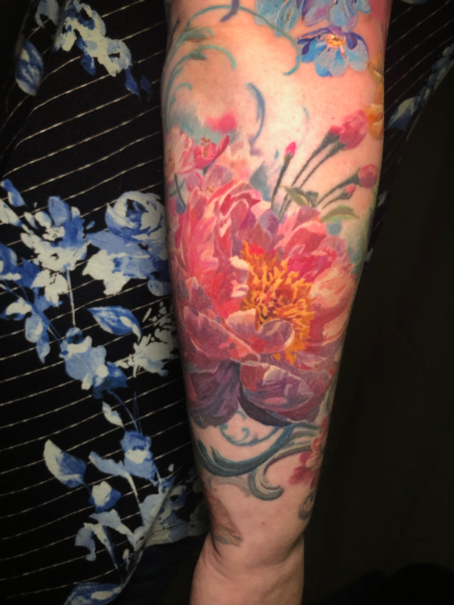 Sleeve done by Rachel Lena at Rising Tide Tattoo in West Warwick Rhode  Island Took 3 sessions and came out absolutely stunning  rtattoos
